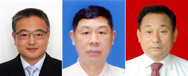 图为黄群、宋月才、姜开斌三位同道的肖像（由左至右）。